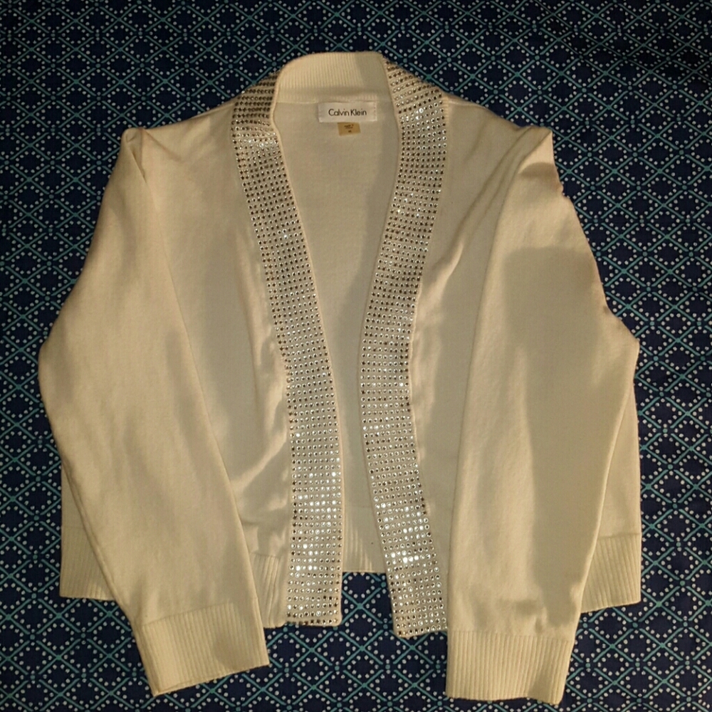 Calvin Klein Rhinestone Short Sweater